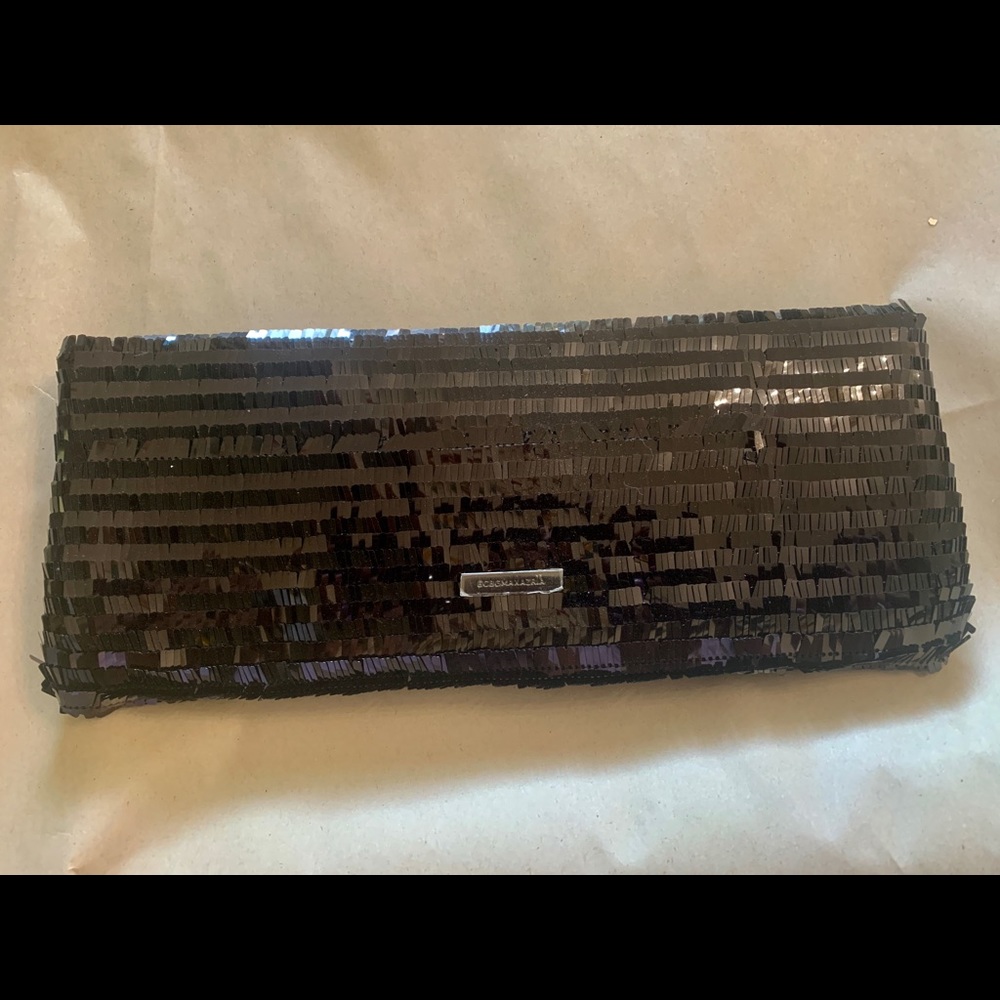 BCBG Max Azria New With Tags, Black Sequin Clutch